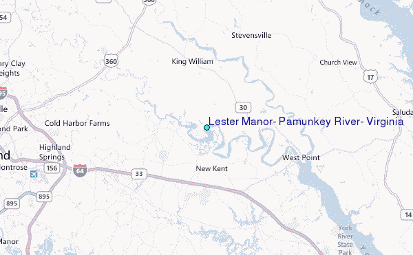 Lester Manor, Pamunkey River, Virginia Tide Station Location Map