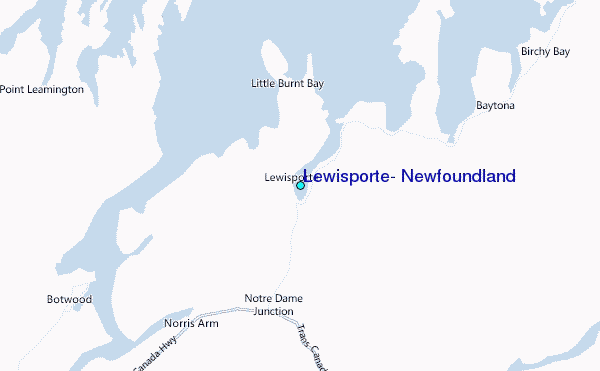 Lewisporte, Newfoundland Tide Station Location Map