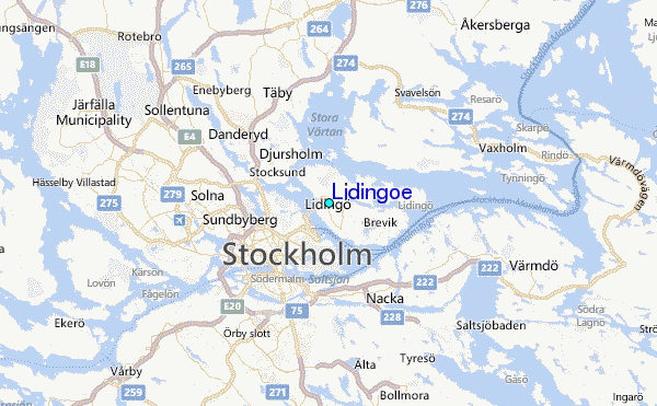 Lidingoe Tide Station Location Map