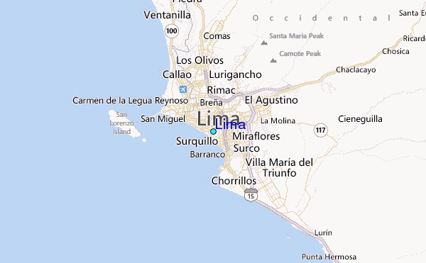 Lima Tide Station Location Map