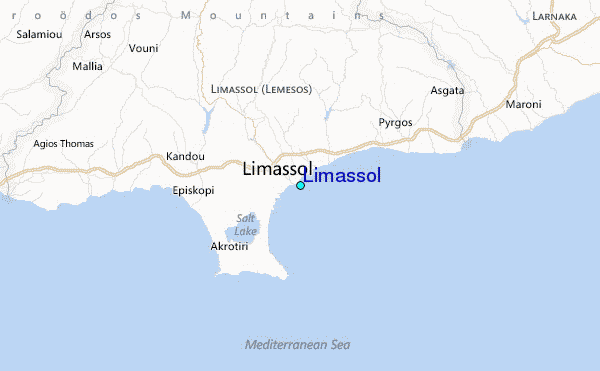 Limassol Tide Station Location Map