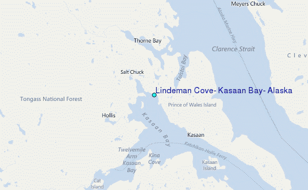 Lindeman Cove, Kasaan Bay, Alaska Tide Station Location Map