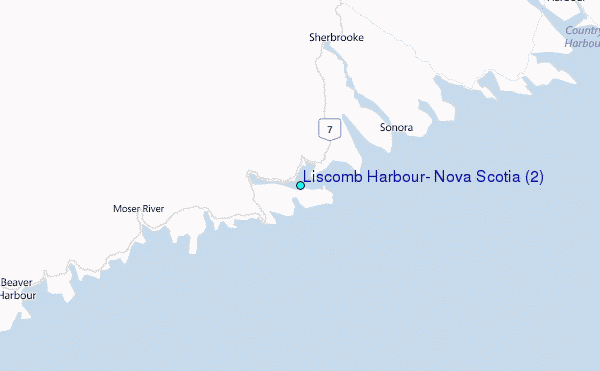 Liscomb Harbour, Nova Scotia (2) Tide Station Location Map