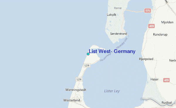 List West, Germany Tide Station Location Map