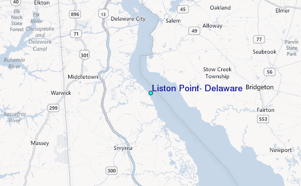 Liston Point, Delaware Tide Station Location Map