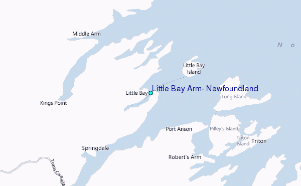 Little Bay Arm, Newfoundland Tide Station Location Map