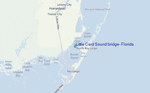 Little Card Sound bridge, Florida Tide Station Location Map