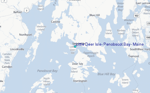 Little Deer Isle, Penobscot Bay, Maine Tide Station Location Map