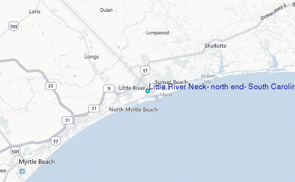 Little River Neck, north end, South Carolina Tide Station Location Map