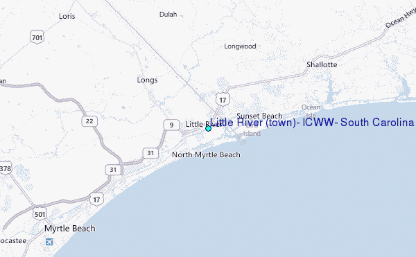 Little River (town), ICWW, South Carolina Tide Station Location Map