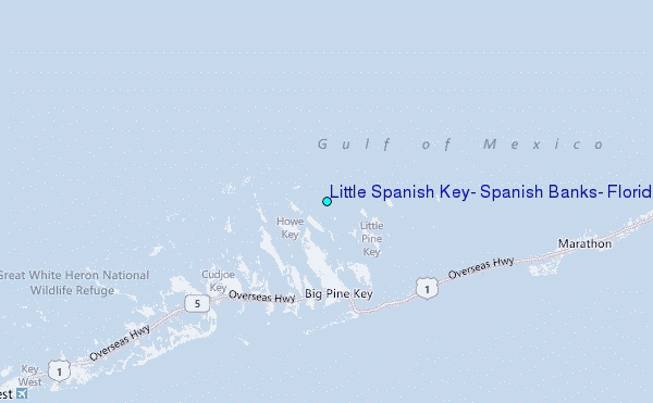 Little Spanish Key, Spanish Banks, Florida Tide Station Location Map