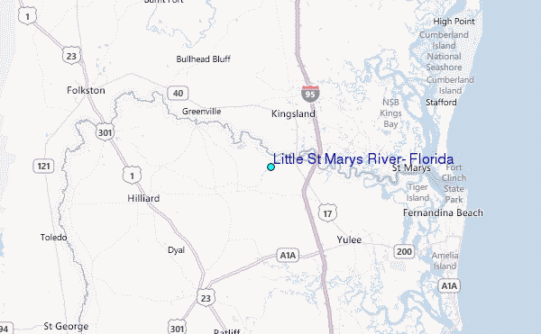 Little St Marys River, Florida Tide Station Location Map