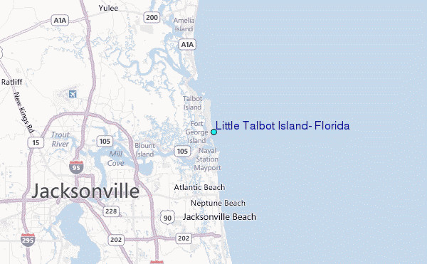 Little Talbot Island, Florida Tide Station Location Map
