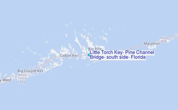 Little Torch Key, Pine Channel Bridge, south side, Florida Tide Station Location Map