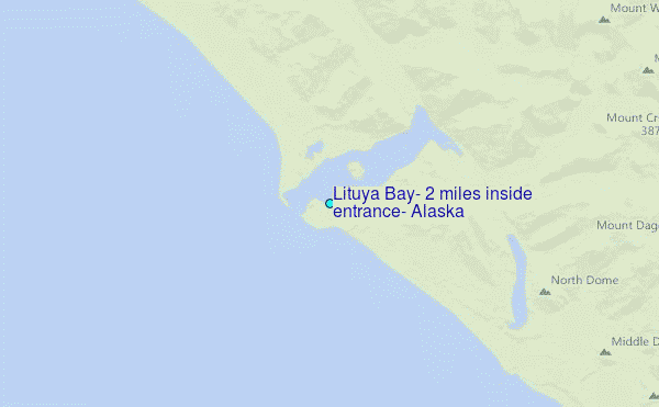 Lituya Bay, 2 miles inside entrance, Alaska Tide Station Location Map