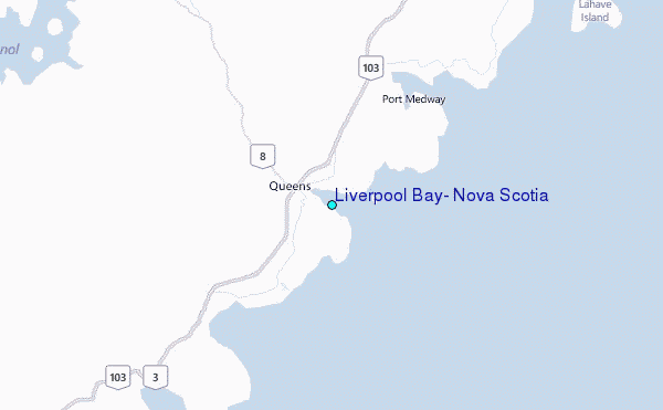 Liverpool Bay, Nova Scotia Tide Station Location Map
