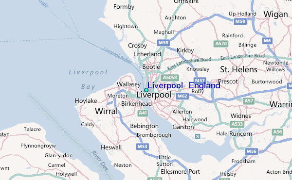 Liverpool, England Tide Station Location Map