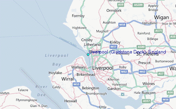 Liverpool (Gladstone Dock), England Tide Station Location Map