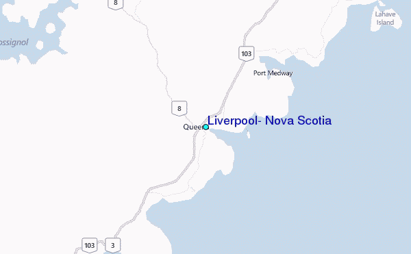 Liverpool, Nova Scotia Tide Station Location Map
