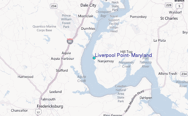 Liverpool Point, Maryland Tide Station Location Map