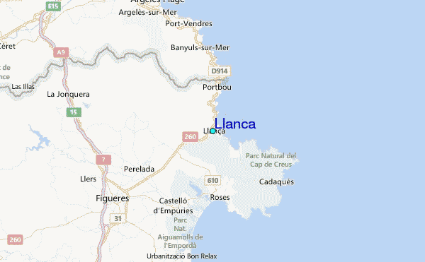 Llanca Tide Station Location Map