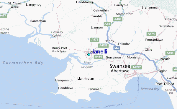 Llanelli Tide Station Location Map