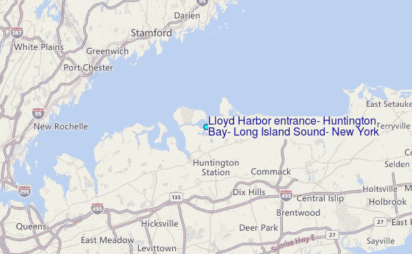 Lloyd Harbor entrance, Huntington Bay, Long Island Sound, New York Tide Station Location Map
