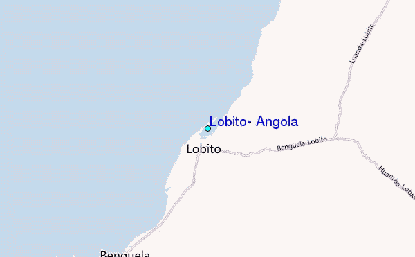 Lobito, Angola Tide Station Location Map