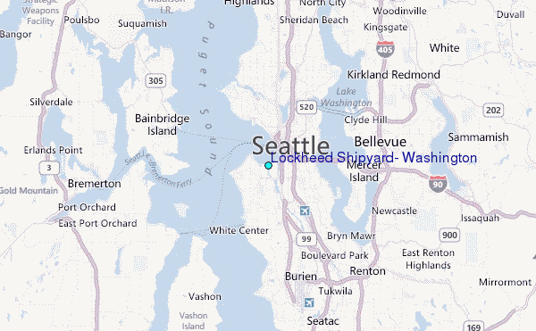 Lockheed Shipyard, Washington Tide Station Location Map