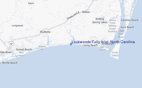 Lockwoods Folly Inlet, North Carolina Tide Station Location Map