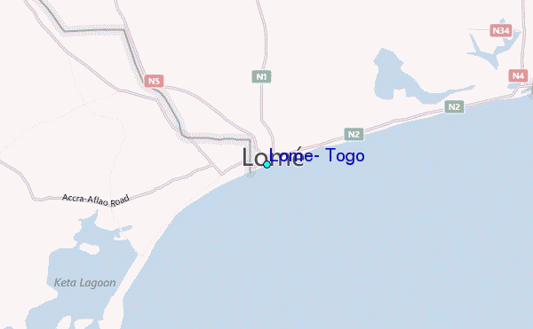 Lome, Togo Tide Station Location Map