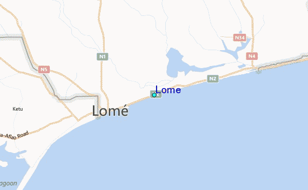 Lome Tide Station Location Map