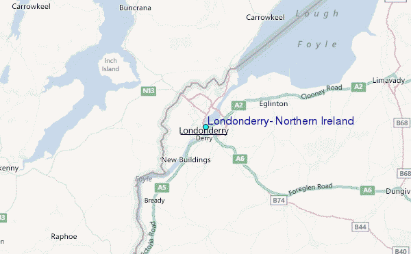 Londonderry, Northern Ireland Tide Station Location Map