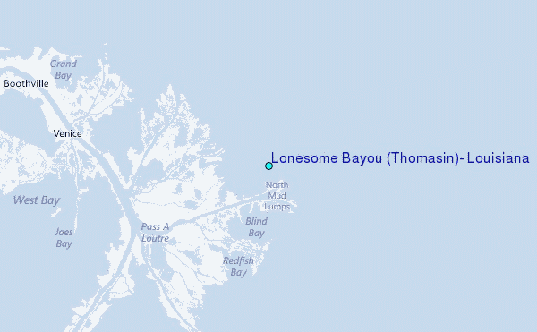 Lonesome Bayou (Thomasin), Louisiana Tide Station Location Map