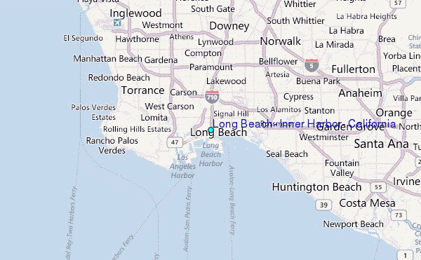 Long Beach, Inner Harbor, California Tide Station Location Map