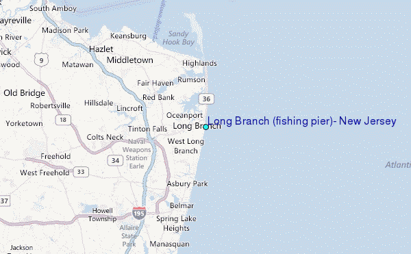Long Branch (fishing pier), New Jersey Tide Station Location Map