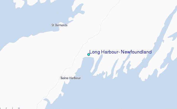 Long Harbour, Newfoundland Tide Station Location Map