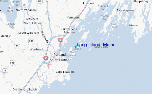 Long Island, Maine Tide Station Location Map