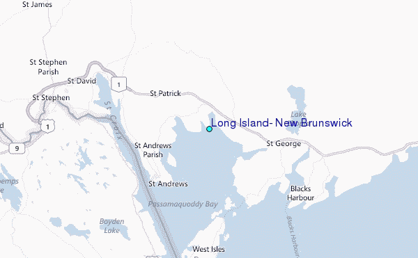 Long Island, New Brunswick Tide Station Location Map