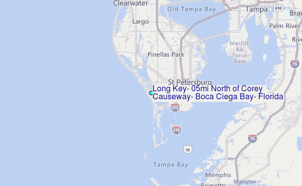 Long Key, 0.5mi North of Corey Causeway, Boca Ciega Bay, Florida Tide Station Location Map