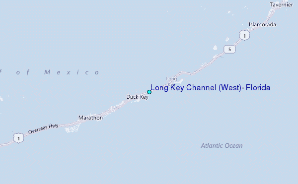 Long Key Channel (West), Florida Tide Station Location Map