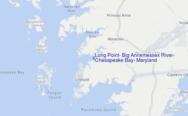 Long Point, Big Annemessex River, Chesapeake Bay, Maryland Tide Station Location Map