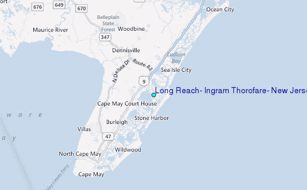Long Reach, Ingram Thorofare, New Jersey Tide Station Location Map