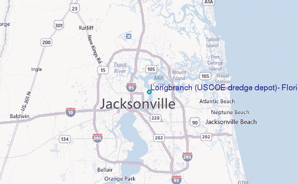 Longbranch (USCOE dredge depot), Florida Tide Station Location Map