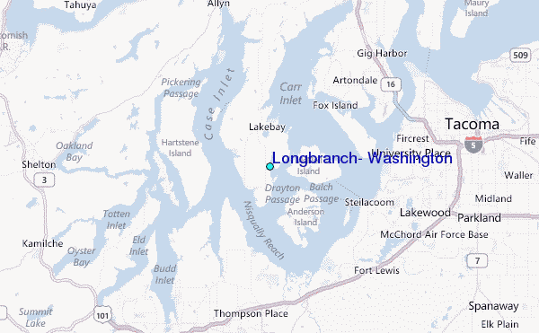 Longbranch, Washington Tide Station Location Map