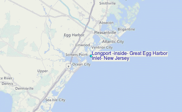 Longport (inside), Great Egg Harbor Inlet, New Jersey Tide Station Location Map