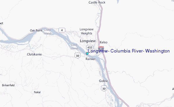 Longview, Columbia River, Washington Tide Station Location Map