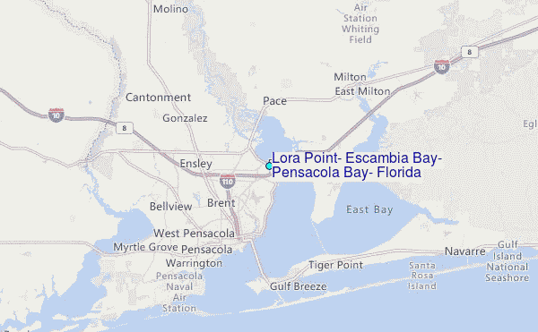 Lora Point, Escambia Bay, Pensacola Bay, Florida Tide Station Location Map