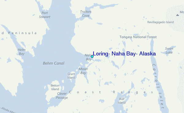 Loring, Naha Bay, Alaska Tide Station Location Map