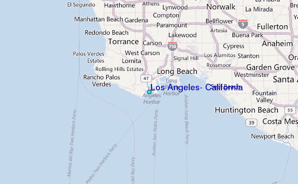 Los Angeles, California Tide Station Location Map
